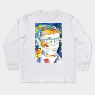 SARTRE watercolor and oil portrait Kids Long Sleeve T-Shirt